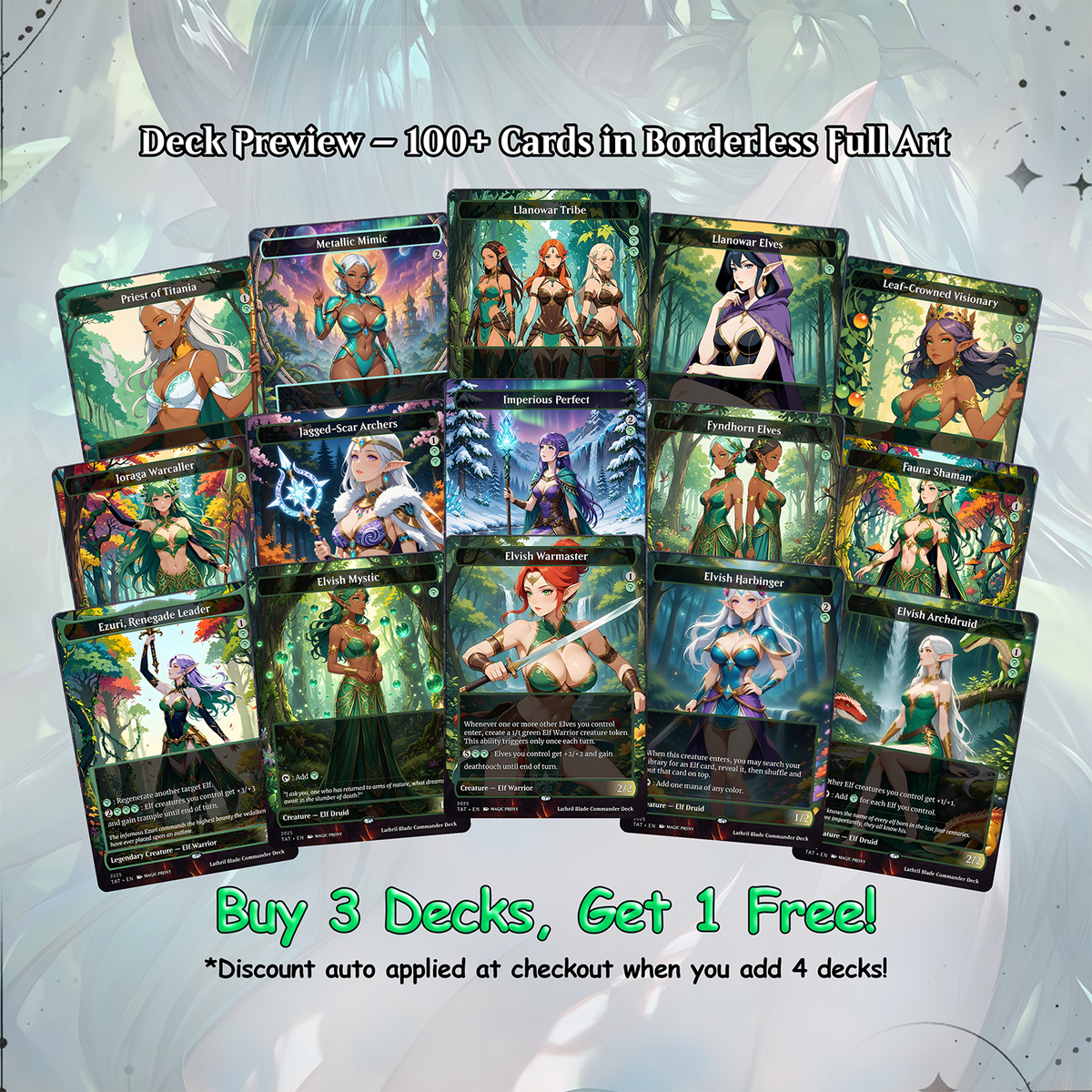 Lathril Elf Tribal Commander Deck | MTG Proxy EDH Deck | 100 Custom MTG Cards & Tokens