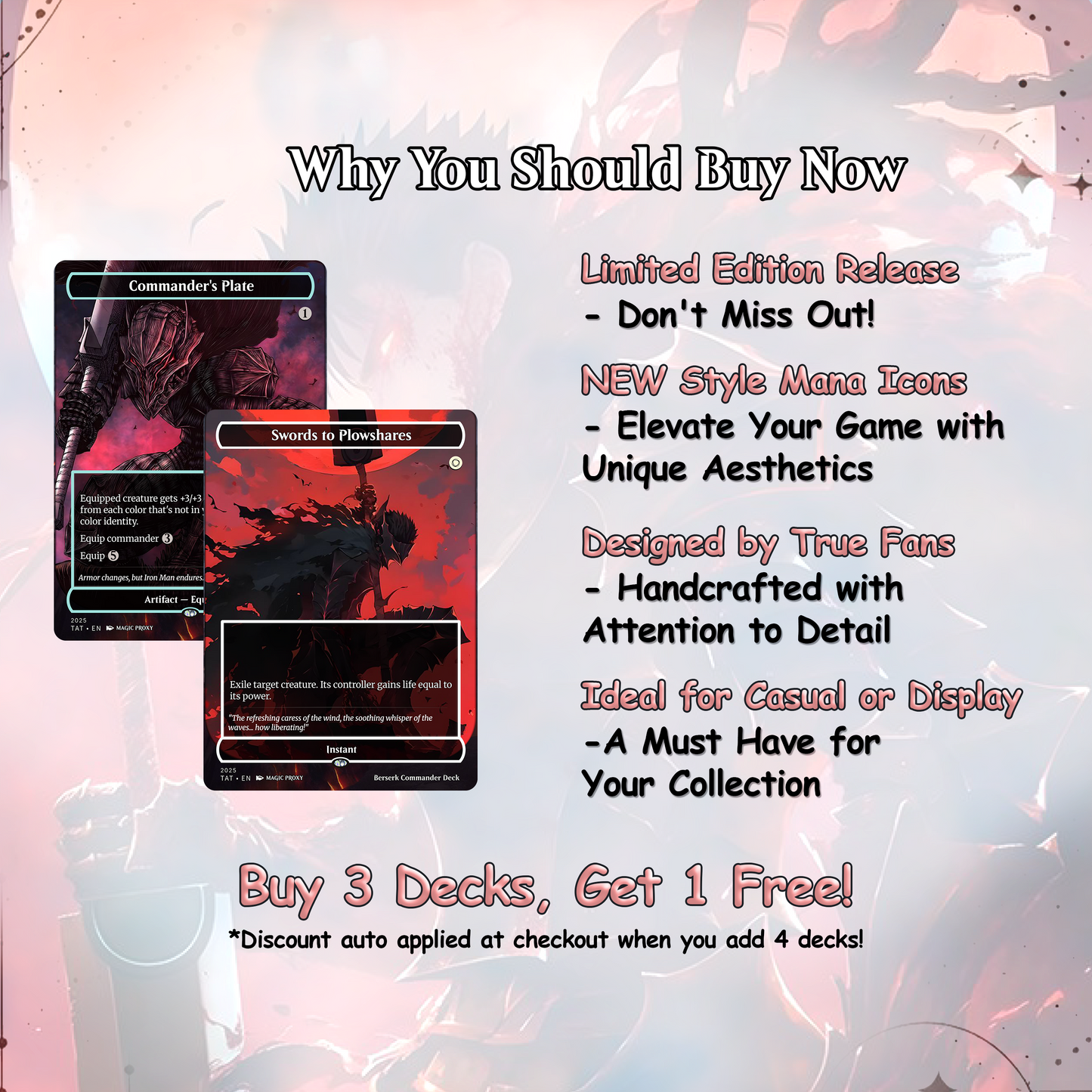Berserk Fan Deck – Isshin Commander Deck - Anime Proxy – EDH 100+ Cards – Custom Fan Deck