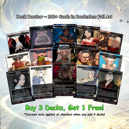 Dungeon Meshi Party Theme / Tarzi Commander Deck / Premium Paper Proxy Deck / 100 cards + tokens / Venture Theme Bracket 4 Edh Magic Deck