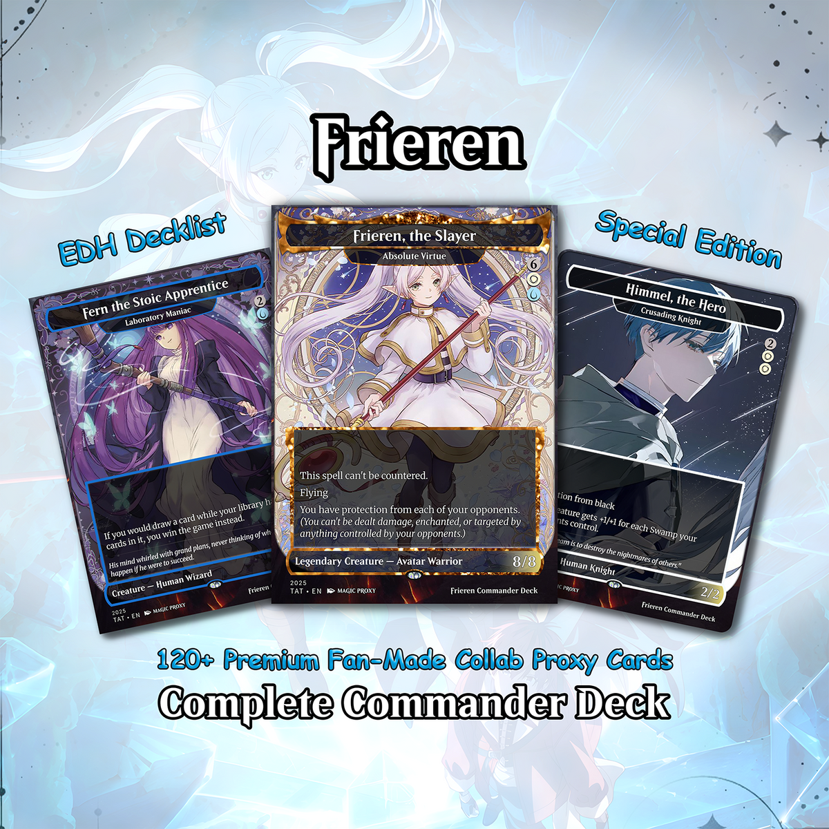 Frieren the Slayer Commander Proxy Deck - Absolute Virtue Pillowfort EDH - Anime Art
