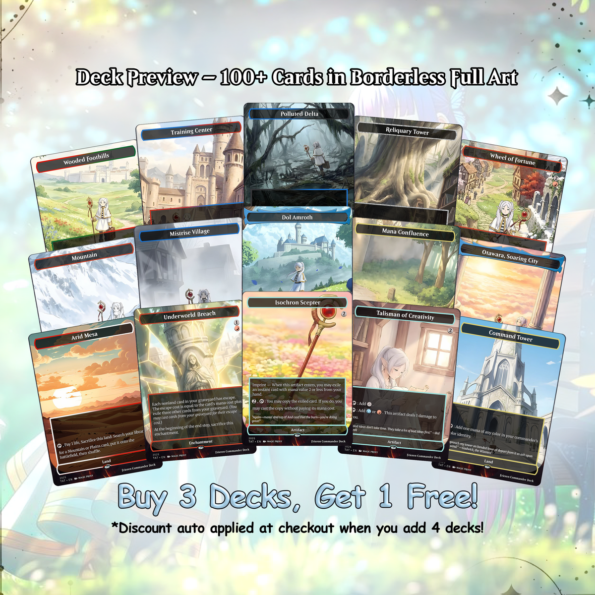 Frieren Spellslinger Theme / Vivi Commander Deck / Premium Paper Proxy Deck / 110 cards + tokens / Control Theme Bracket 4 EDH Magic Deck
