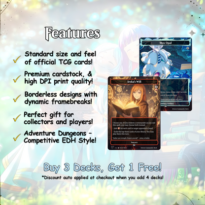 Frieren Spellslinger Theme / Vivi Commander Deck / Premium Paper Proxy Deck / 110 cards + tokens / Control Theme Bracket 4 EDH Magic Deck
