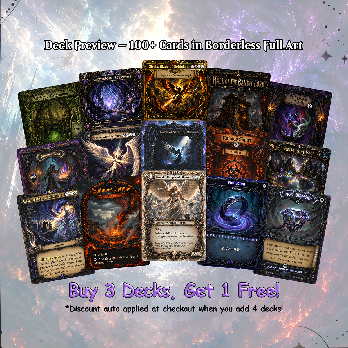 Angels Demons and Dragons Theme / Kaalia of the Vast Commander Deck / Premium Paper Proxy Deck / 100 cards + tokens / Angel Demon Dragon Theme Bracket 4 EDH Magic Deck