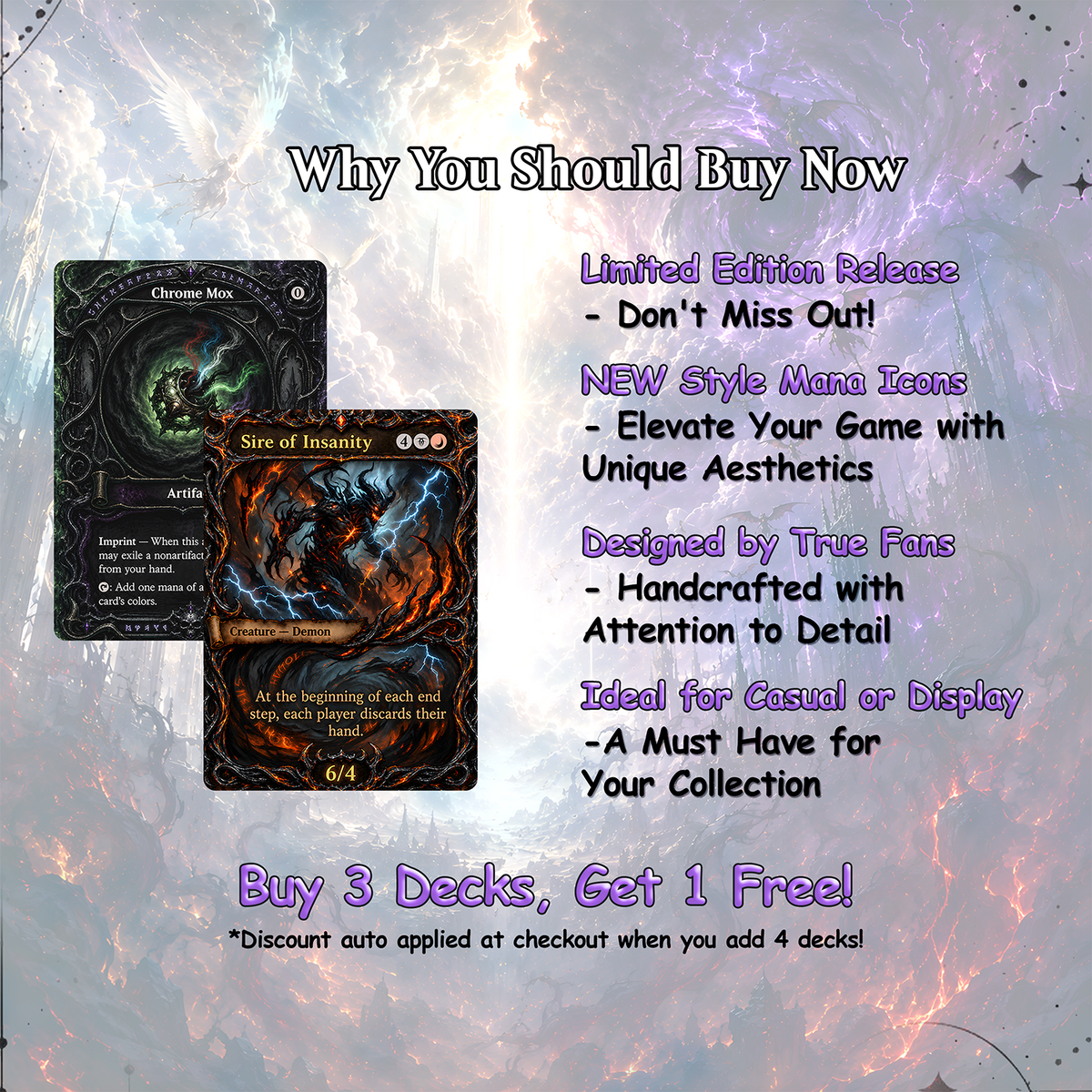 Angels Demons and Dragons Theme / Kaalia of the Vast Commander Deck / Premium Paper Proxy Deck / 100 cards + tokens / Angel Demon Dragon Theme Bracket 4 EDH Magic Deck