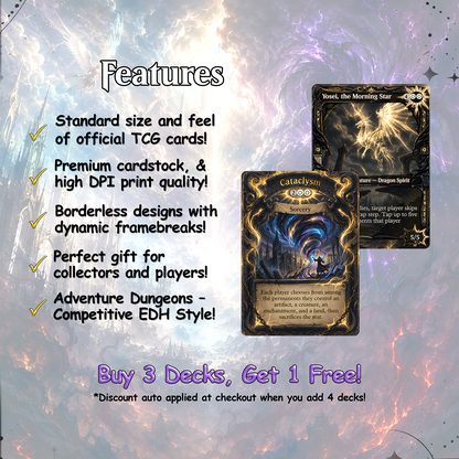 Angels Demons and Dragons Theme / Kaalia of the Vast Commander Deck / Premium Paper Proxy Deck / 100 cards + tokens / Angel Demon Dragon Theme Bracket 4 EDH Magic Deck