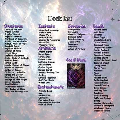 Angels Demons and Dragons Theme / Kaalia of the Vast Commander Deck / Premium Paper Proxy Deck / 100 cards + tokens / Angel Demon Dragon Theme Bracket 4 EDH Magic Deck