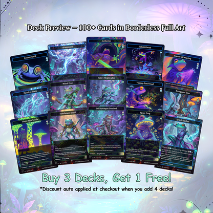 Frog Tribal Theme / Clement Commander Deck / Premium Paper Proxy Deck / 100 Cards + Tokens / Frog Tribal Bracket 4 EDH Magic Deck