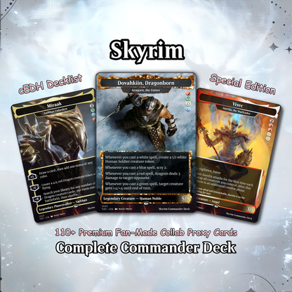 Skyrim Themed Commander Deck Proxies, 120+ Unique Cards, Quality Custom Card Proxy for Commander EDH