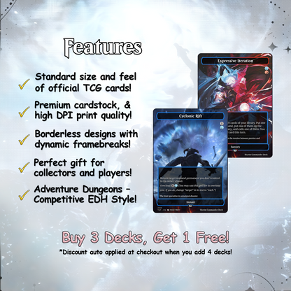 Skyrim Themed Commander Deck Proxies, 120+ Unique Cards, Quality Custom Card Proxy for Commander EDH