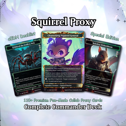 Squirrel Proxy Deck Chatterfang Combo 100 Cards + Sideboard + Tokens | Premium Quality Custom MTG Proxies for EDH Commander