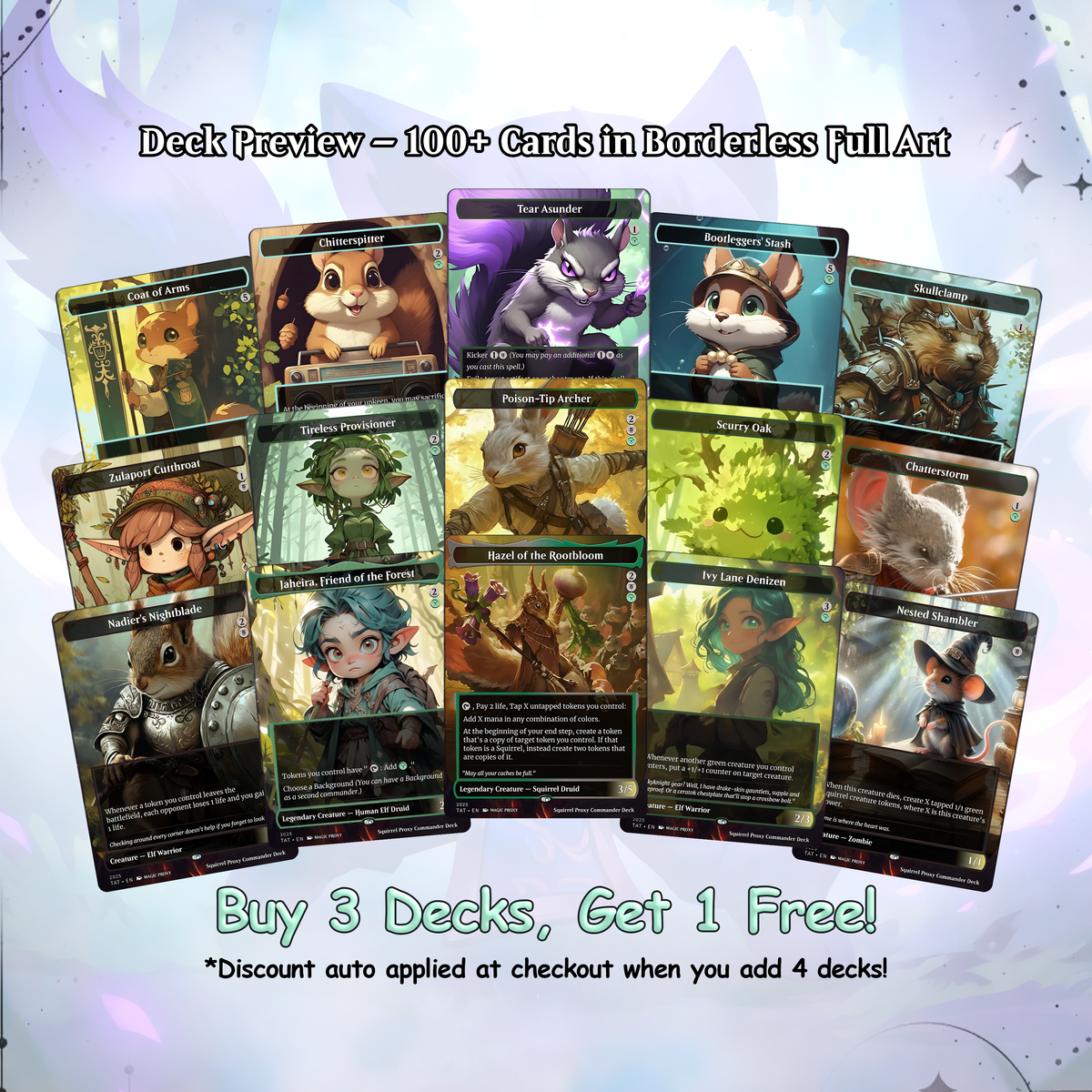 Squirrel Proxy Deck Chatterfang Combo 100 Cards + Sideboard + Tokens | Premium Quality Custom MTG Proxies for EDH Commander