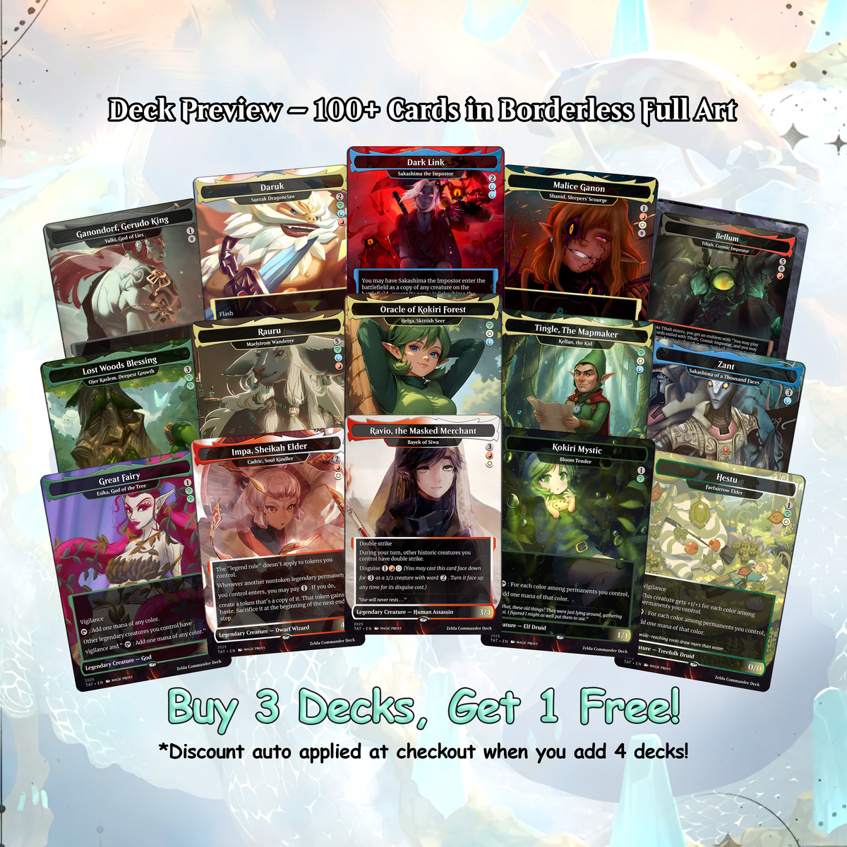 Saviors of Hyrule, 100 Card Proxy Zelda Themed Commander Deck, MTG EDH