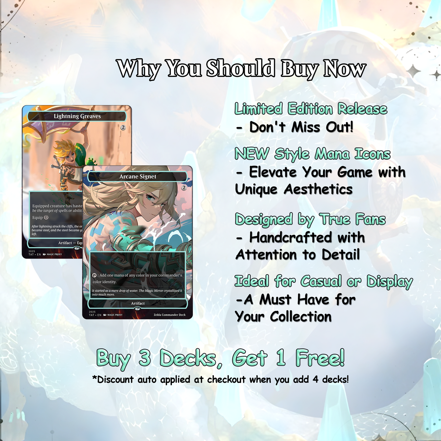 Saviors of Hyrule, 100 Card Proxy Zelda Themed Commander Deck, MTG EDH